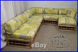 Mid Century Rattan Bamboo Large Modular Sectional Sofa