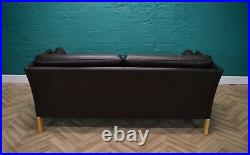 Mid Century Retro Danish 2.5 Seat Sofa in Dark Brown Leather by Erik Jorgensen