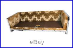 Mid Century Selig Monroe Milo Baughman Style Chrome Sofa
