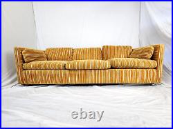 Mid Century Sofa Vintage 60s 70s Original SOFT Striped Tuxedo Couch MARGE CARSON