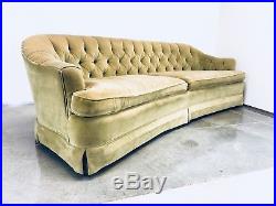 Mid Century modern Dorothy Draper Hollywood Regency Vintage Couch Velvet Mcm