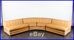 Mid Century modern Sectional Sofa Couch Gold Rounded Large Vintage Custom Mcm VG