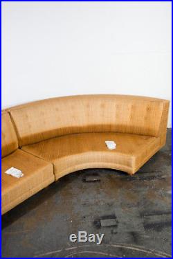 Mid Century modern Sectional Sofa Couch Gold Rounded Large Vintage Custom Mcm VG