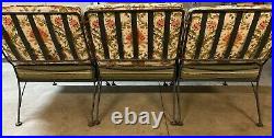 Mid century Wrought Iron Lee L Woodard Sectional Sofa 3 PC patio set with Cushions