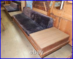 Mid century modern large platform sectional sofa set attached side tables Eames