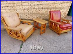 Mid century wagon wheel furniture set (6 pieces)