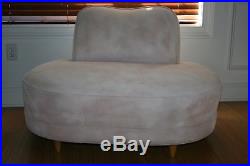 Midcentury Modern Love Seat Settee Chaise Chair Sofa Hollywood Regency
