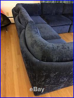 Milo Baughman Sectional Sofa Modular Rare Scalloped Back Mid Century Modern Vtg