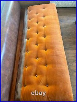Milo Baughman Style Mid Century Sofa Leather