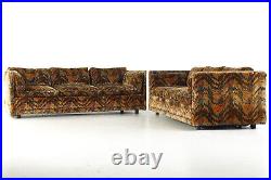 Milo Baughman Style Mid Century Sofa Pair