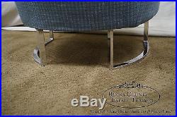 Milo Baughman Thayer Coggin Chrome Frame Barrel Back Lounge Chair