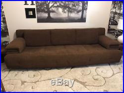 Milo Baughman / Thayer Coggin Mid Century Modern Extra Long Brown Chenille Sofa