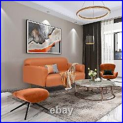 Minimalist Design Apartment Light Luxury Sofa, Nordic Modern Couches, Orange