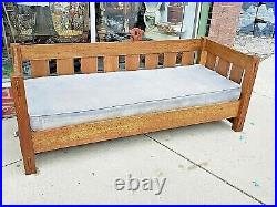 Mission Arts & crafts Craftsmen Oak slotted Antique Sofa couch Stickley style