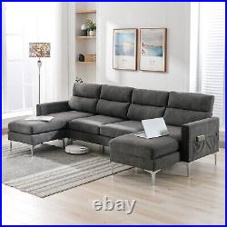Modern Sectional Sofa Set U-Shaped Convertible Couch Living Room Sofas for Home