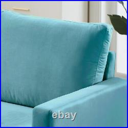 Modern Upholstered Velvet Loveseat Sofa 2 Seater Couch Square Arm Sofa 62.5 Inch