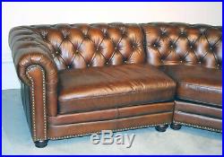 NEW Chesterfield 140 Sectional Sofa Best Top Grain Leather Restoration Style