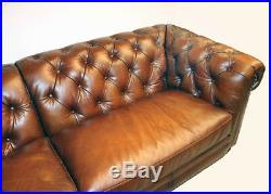 NEW Chesterfield 140 Sectional Sofa Best Top Grain Leather Restoration Style
