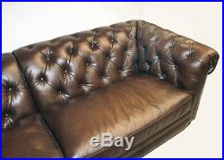 NEW Chesterfield Top Grain Leather 3 Section Sofa Restoration Hardware Qaulity