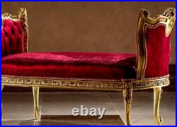 NEW Luxury French Style Gilt Carved Chaise Lounge Bench Sofa Loveseat Daybed