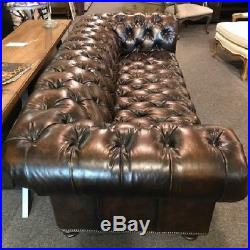 NEW SS Bernhardt for Neiman Marcus Tufted Leather Chesterfield Sofa, MSRP $4,059