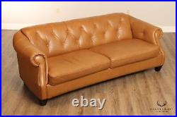 Natuzzi Editions Tufted Leather Upholstered Sofa