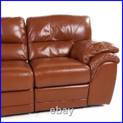 Natuzzi Style Brown Leather Modular Reclining Sofa