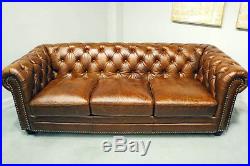 New Chesterfield Sofa Best Top Grain Leather English Restoration Hardware Style