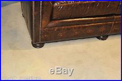 New English Restoration Hardware Style Leather Chesterfield Sofa Couch