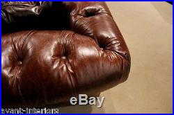 New English Restoration Hardware Style Leather Chesterfield Sofa Couch loveseat