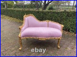 New French Louis XVI Style Bench Settee in Pink