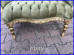 New French Louis XVI Style Corbeille Sofa in Gobelin with Velvet