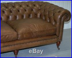 Nos Rrp £29,000 Pair Of Beaumont & Fletcher Grenville Chesterfield Leather Sofas
