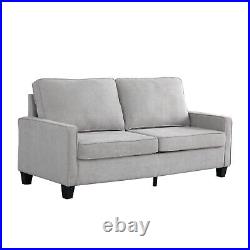 OUllUO 73 Light Grey Sofa, Modern Fabric 3 Seater Living Room Couch