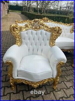 Old French Louis XVI Baroque Sofa + 2 Chairs Worldwide Shipping