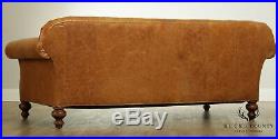 Old Hickory Tannery Carmel Brown Tufted Leather Sofa