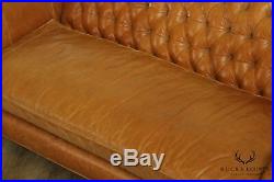 Old Hickory Tannery Carmel Brown Tufted Leather Sofa