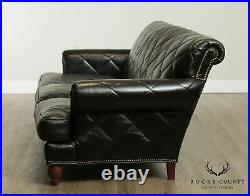 Old Hickory Tannery Distressed Black Quilted Leather Sofa