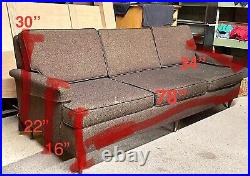 Old Vintage 1950's Mid-Century Modern 3-Seat couch sofa Baker Schwartz