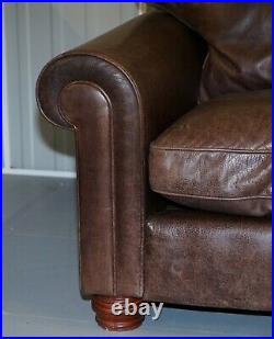 One Of Two Stunning Fishpools Rrp £3099 Heritage Brown Leather 2-3 Seat Sofas