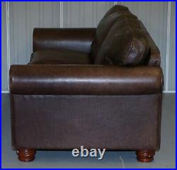 One Of Two Stunning Fishpools Rrp £3099 Heritage Brown Leather 2-3 Seat Sofas