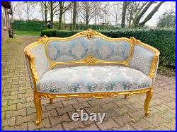 Opulent Antique French Louis XVI Corbeille Sofa Early 1900s