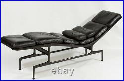 Original Eames Billy Wilder Chaise Lounge Chair Black Leather Herman Miller