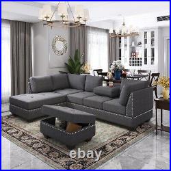 Orisfur. Reversible Sectional Sofa Space Saving L-shape Couch for Small Apartment