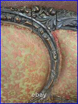 Ornate French Antique 19C Italian Rococo Carved Sofa & Chair W Ram Heads & Doves