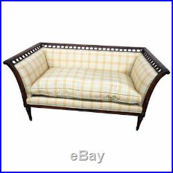 Outstanding Goose Down Feather Cushion French Louis XVI Settee Mahogany C1960