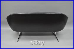 Overman Roto Style Pod Sofa Loveseat Chair Black Vinyl Vtg Mid Century Modern