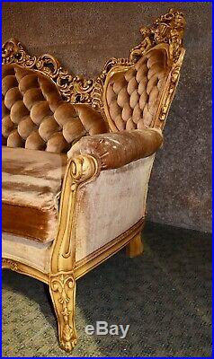 Oversized Vintage Cellini/Verona Ornate Italian Renaissance Style Sofa withCherubs