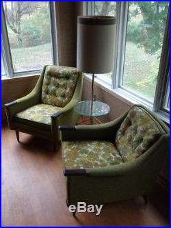 PAIR Mid Century Vintage Pearsall Kroehler Avant His & Her Lounge Chairs