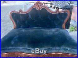 PAIR of American Classical Empire Bustle Benches / Fireside Settees